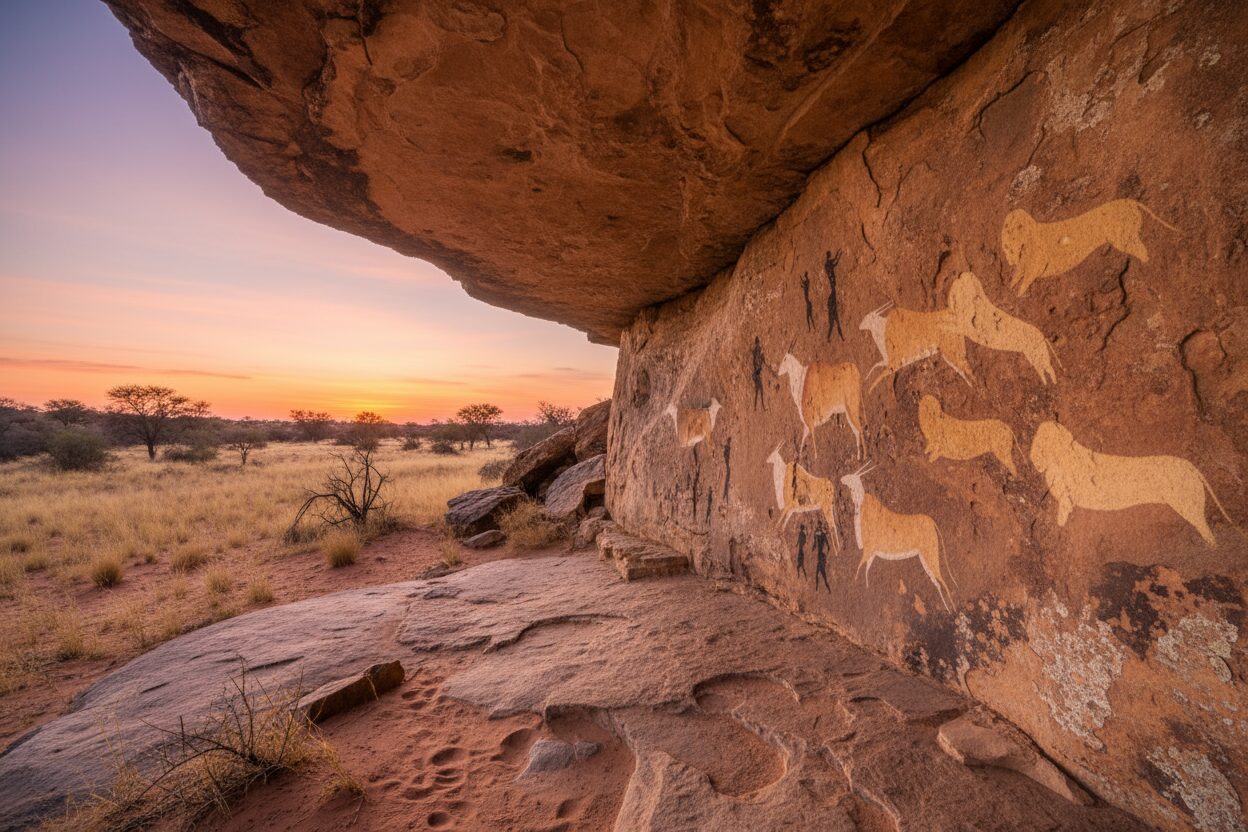 san rock art cave Khoisan Bushmen - First Nations